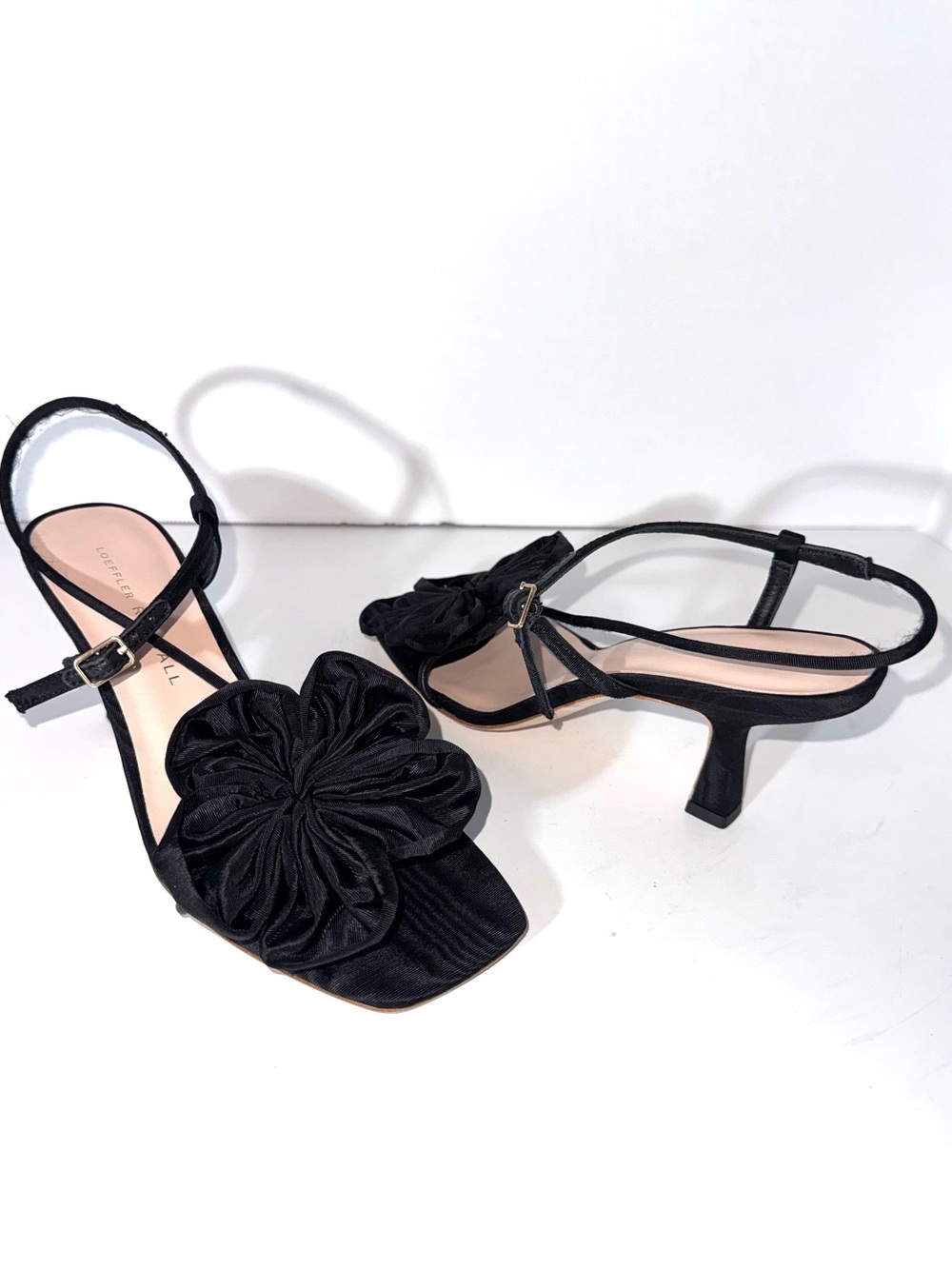 Loeffler Randall Frank Flower Appliqué Heeled Sandals